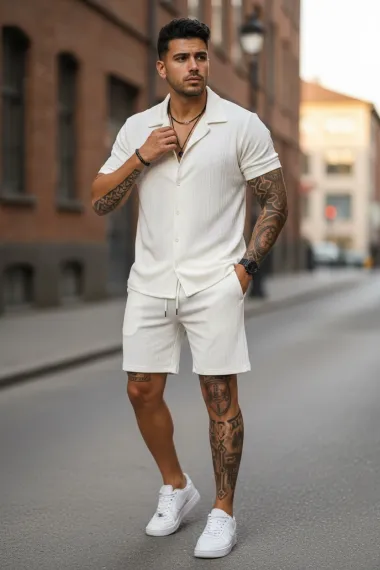 Compleu de vara camasa + pantaloni alb 3178 41-3.1