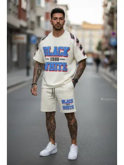 Compleu de vara tricou + pantaloni bej 5067 31-5