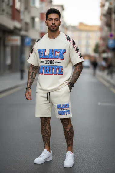 Compleu de vara tricou + pantaloni bej 5067 31-5