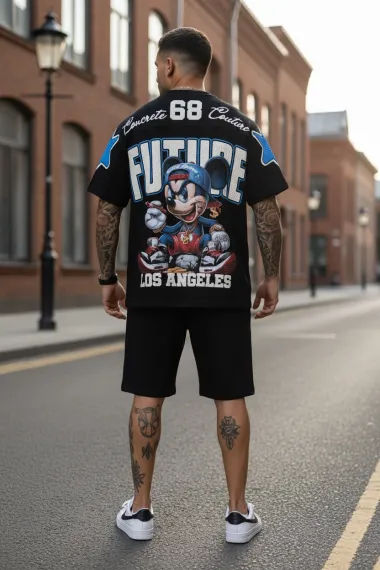 Compleu de vara tricou + pantaloni, negru 5068 27-3.2