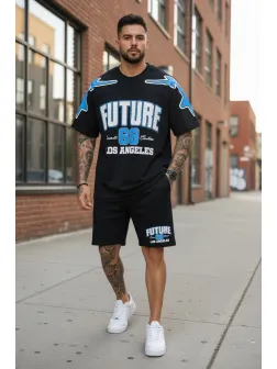 Compleu de vara tricou + pantaloni, negru 5068 27-3.2