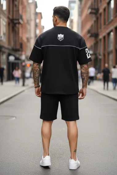Compleu de vara tricou + pantaloni, negru 5069 34-3.2