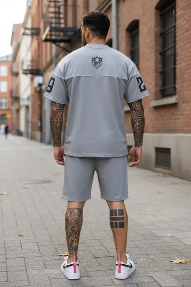 Compleu de vara tricou + pantaloni, gri 5069 34-4.2