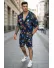 Compleu de vara cu imprimeu camasa + pantaloni 980