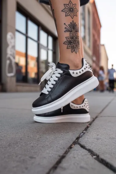 Adidasi barbati casual, negri cu alb 6626 N17-3