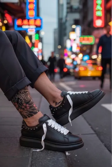 Adidasi barbati casual amq, negri 6626 N17-3