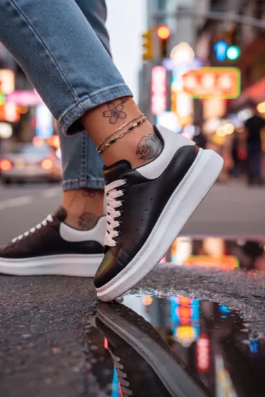 Adidasi barbati casual negri talpa alba VIP ZR 777