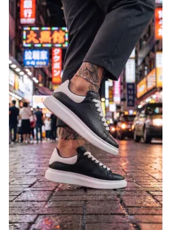 Adidasi barbati casual negri talpa alba VIP ZR 777