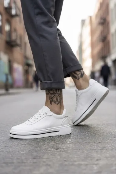 Adidasi barbati casual albi 1665. N1-4