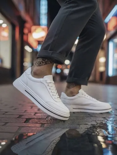 Adidasi barbati casual albi 1665. N1-4