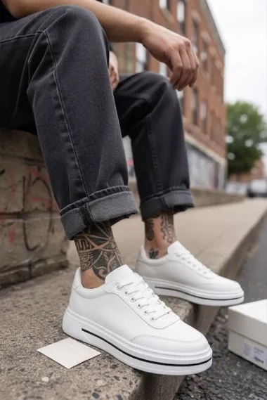 Adidasi barbati casual albi 1665. N1-4