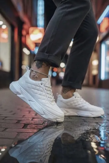 Adidasi barbati casual, albi 23021
