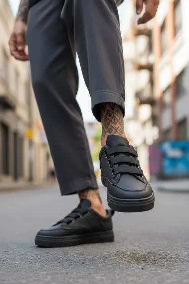 Adidasi barbati casual, negri C35 N17-2