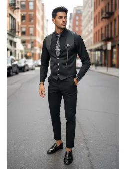 Tinuta barbati smart casual Pantaloni +Vesta V73