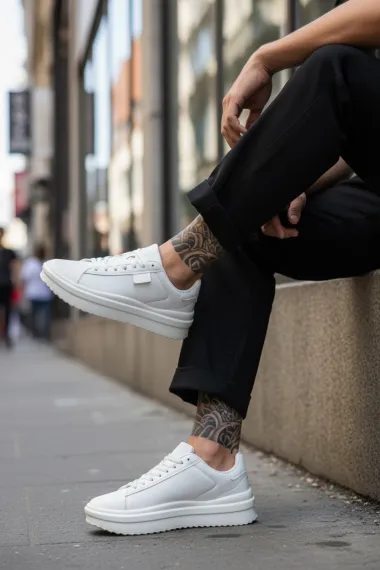 Adidasi barbati casual albi 069 N10-4