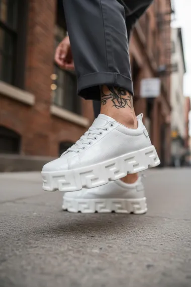 Adidasi barbati casual, VSC, albi 0825