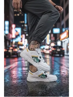 Adidasi barbati albi cu verde 93