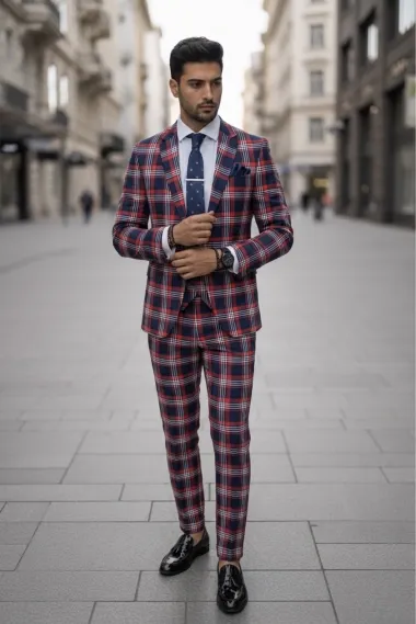 Costum barbati slim fit + Vesta B4227 92-1 Y1-2