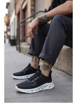 Adidasi barbati casual, negri cu alb 1685