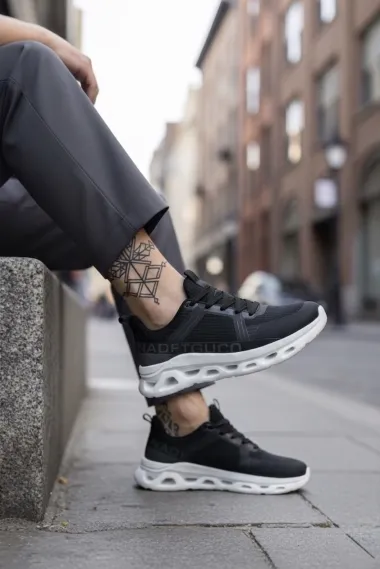 Adidasi barbati casual, negri cu alb 1685