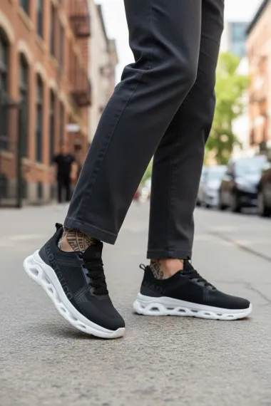 Adidasi barbati casual, negri cu alb 1685