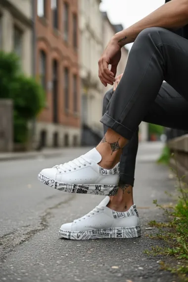 Adidasi barbati casual albi B3623 T53-2