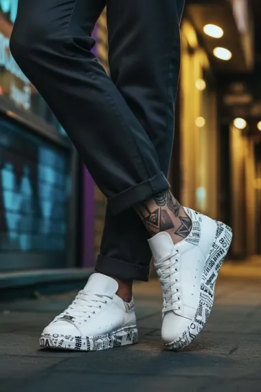 Adidasi barbati casual albi B3623 T53-2