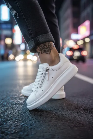 Adidasi barbati casual, albi K05 N10-3