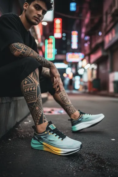 Adidasi barbati sport verzi K75