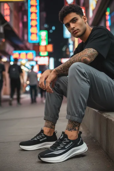 Adidasi barbati sport negri K77