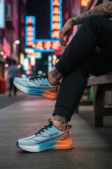 Adidasi barbati sport orange K77