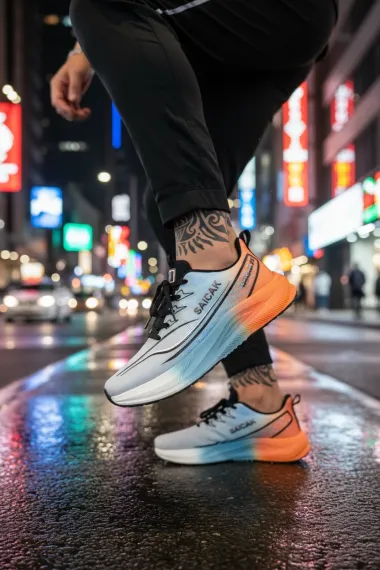 Adidasi barbati sport orange K77