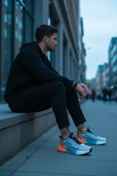 Adidasi barbati sport orange K77