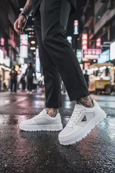 Adidasi barbati casual, albi L100