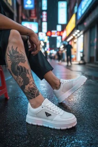 Adidasi barbati casual, albi L100