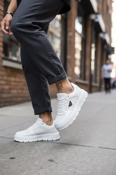 Adidasi barbati casual, albi L100