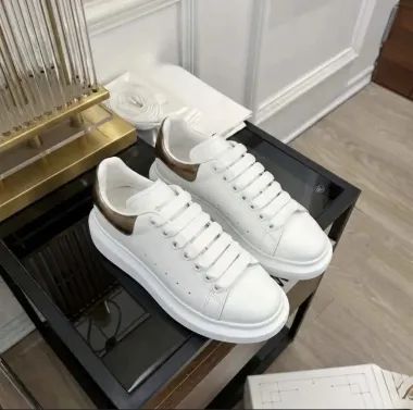 Adidasi dama casual albi cu maro 111 N5-4