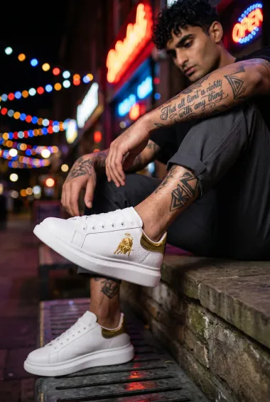 Adidasi barbati casual albi FCL805 T6-2