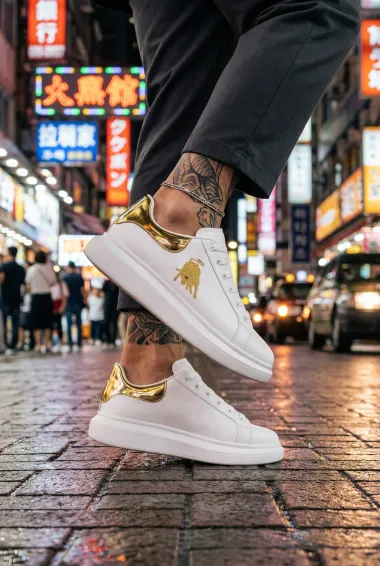 Adidasi barbati casual albi FCL805 T6-2