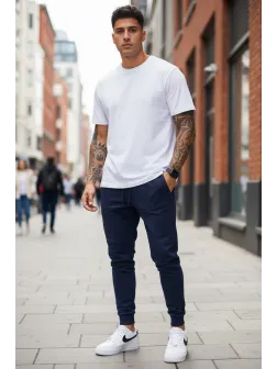 Pantaloni de trening bleumarin conici 12110 126-4