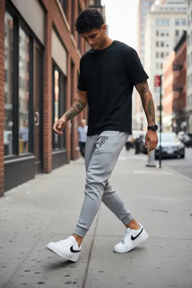 Pantaloni de trening gri 12616 K4