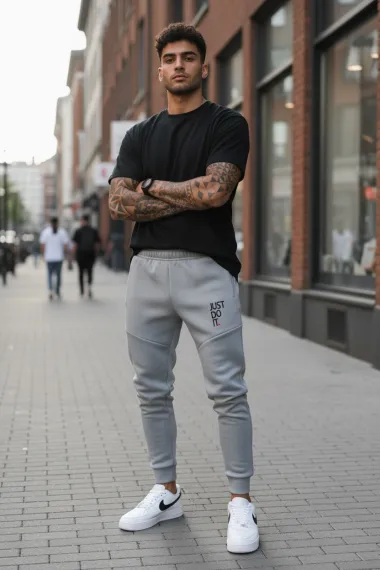 Pantaloni de trening gri 12616 K4