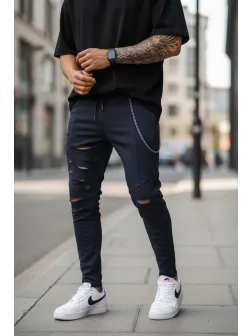 Pantaloni de trening bleumarin , conici, 13040 O4-1.2