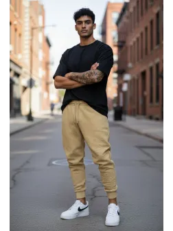 Pantaloni de trening cargo, maro , conici K041 55-3