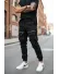 Pantaloni de trening cargo, negri, conici Y256 33-1.1