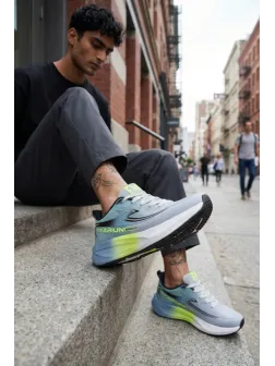 Adidasi barbati sport gri cu verde 2532