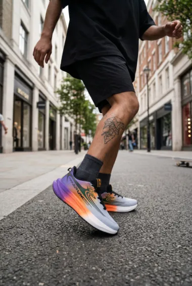 Adidasi barbati sport gri cu mov 2532