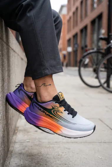 Adidasi barbati sport gri cu mov 2532