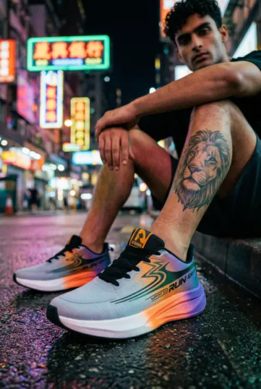 Adidasi barbati sport gri cu mov 2532