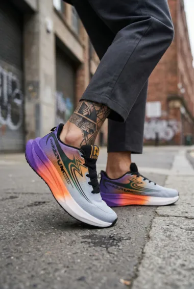 Adidasi barbati sport gri cu mov 2532